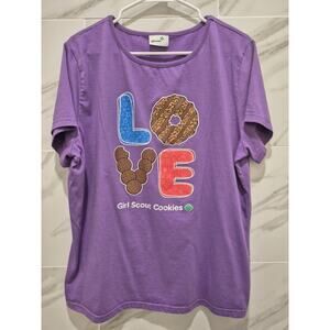 Purple Love Girl Scout Cookies Tee Shirt Adult 2Xb